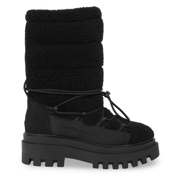 Calvin Klein Jeans Škornji za sneg Calvin Klein Jeans Flatform Snow Boot Sherpa Wn YW0YW01195 Triple Black 0GT