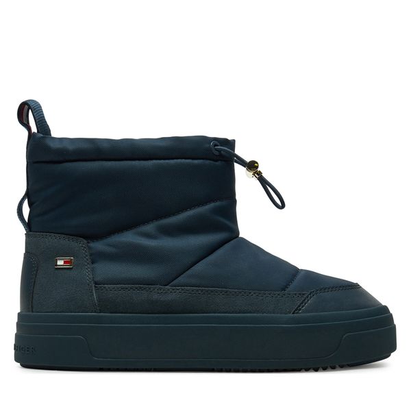 Tommy Hilfiger Škornji za sneg Tommy Hilfiger Flag Nylon Mini Snowboot FW0FW08334 Mornarsko modra