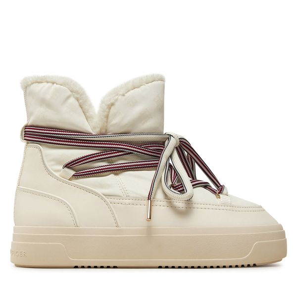 Tommy Hilfiger Škornji za sneg Tommy Hilfiger Snowboot Monogram Faux Fur FW0FW08389 Bež