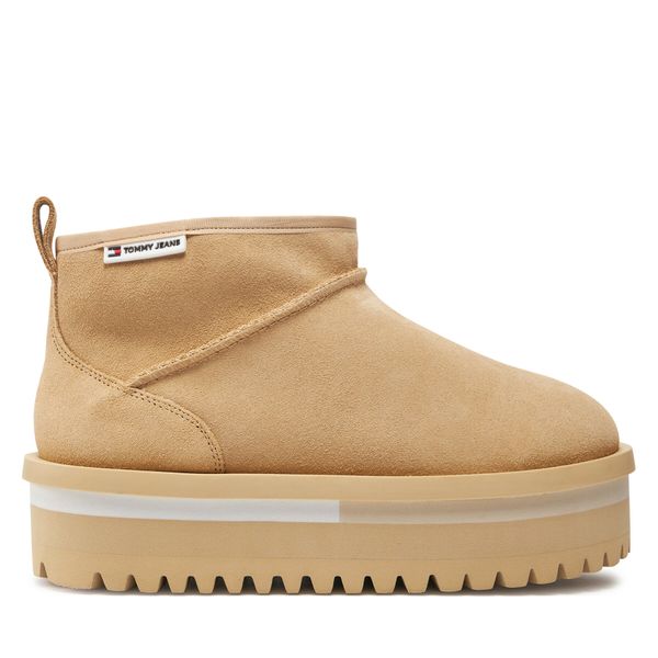 Tommy Jeans Škornji za sneg Tommy Jeans Tjw Suede Flatform Boot Wl EN0EN02599 Bež