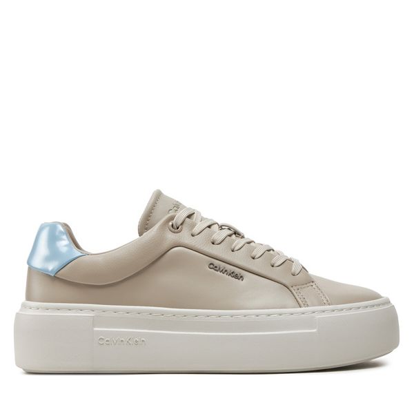 Calvin Klein Superge Calvin Klein Ff Cupsole Lace Up W/Ml Lth HW0HW02118 Bež