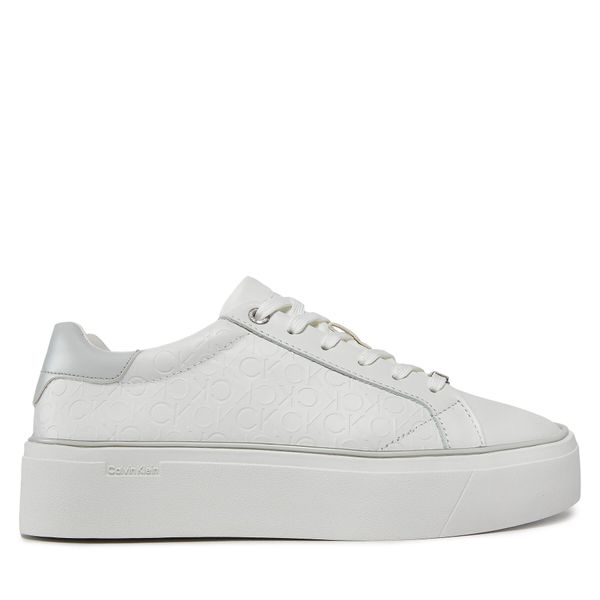 Calvin Klein Superge Calvin Klein Flatform C Lace Up - Mono Mix HW0HW01870 Bela