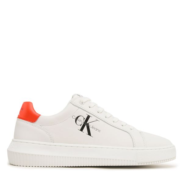 Calvin Klein Jeans Superge Calvin Klein Jeans Chunky Cupsole Mono Lth YM0YM00681 Bright White/Cherry Tomato 0K5