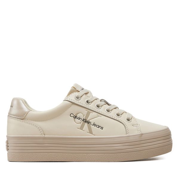 Calvin Klein Jeans Superge Calvin Klein Jeans Vulc Flatform Laceup Lth YW0YW01474 Écru