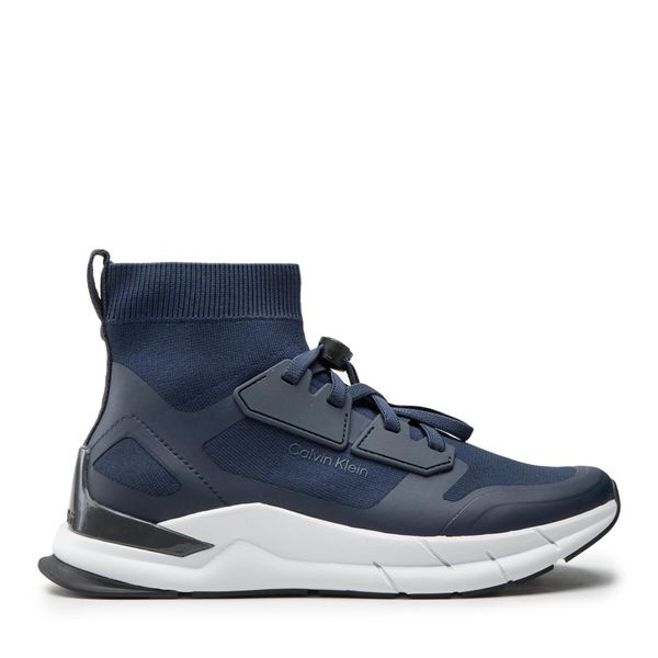 Calvin Klein Superge Calvin Klein Recycled High-Top Sock Trainers HM0HM00760 Mornarsko modra