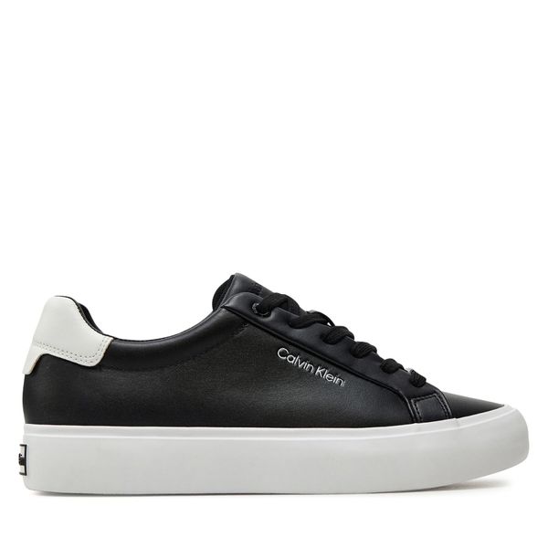 Calvin Klein Superge Calvin Klein Vulcanized Lace Up Lth HW0HW02037 Črna