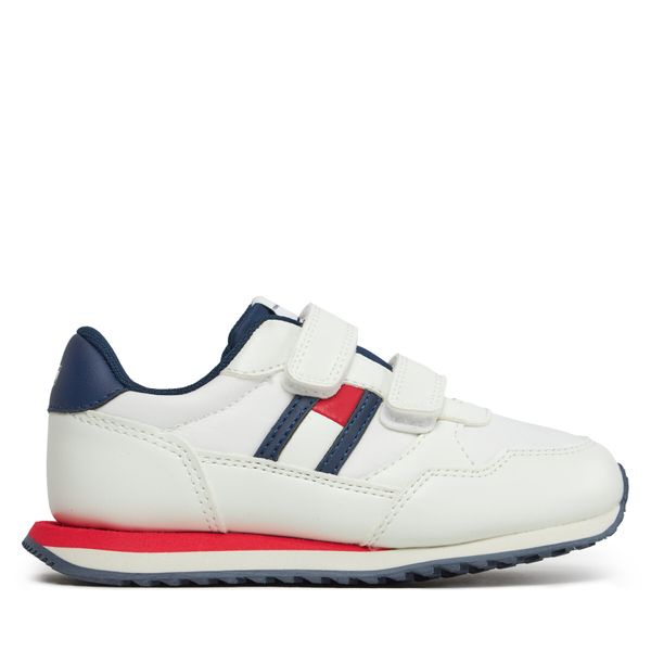 Tommy Hilfiger Superge Tommy Hilfiger Flag Low Cut Velcro Sneaker T1B9-33129-0208 S White 100