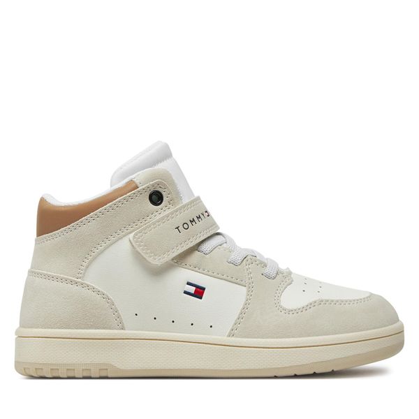 Tommy Hilfiger Superge Tommy Hilfiger High Top Lace-Up/Velcro Sneaker T3X9-33342-1269 S Beige/Off White A360