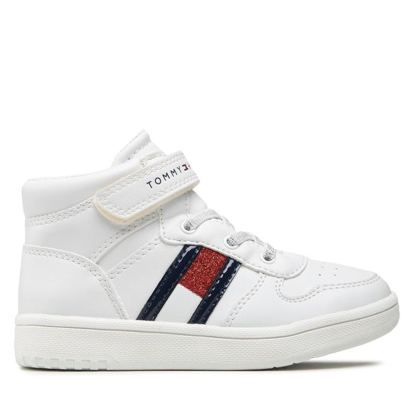 Tommy Hilfiger Superge Tommy Hilfiger Higt Top Lace-Up/Velcro Sneaker T3A9-32330-1438 S White 100