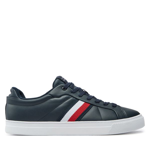 Tommy Hilfiger Superge Tommy Hilfiger Icon Court Lth Stripes FM0FM05163 Mornarsko modra