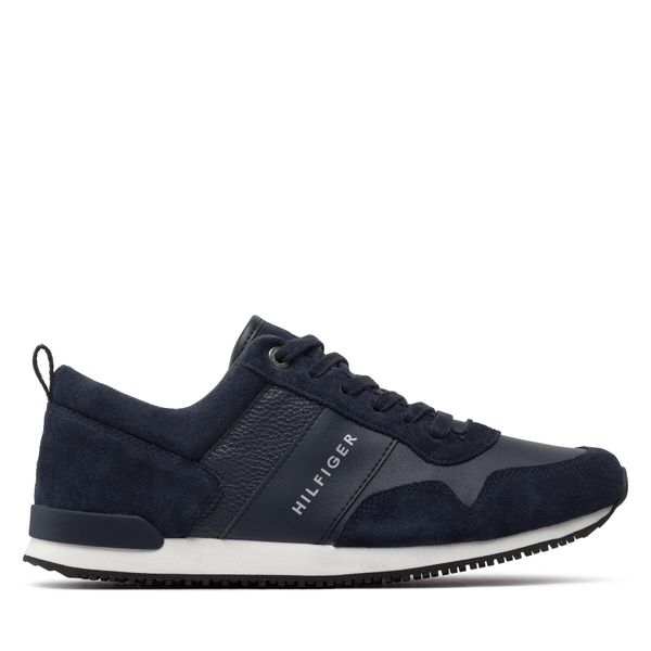 Tommy Hilfiger Superge Tommy Hilfiger Iconic Leather Suede Mix Runner FM0FM00924 Mornarsko modra