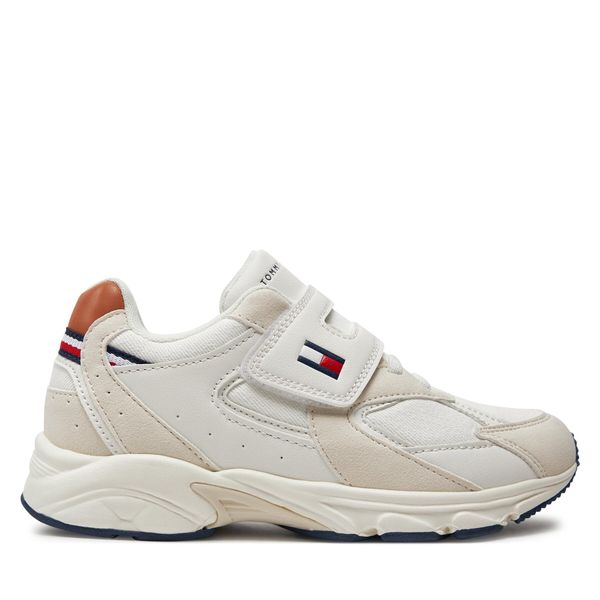 Tommy Hilfiger Superge Tommy Hilfiger Low Cut Lace-Up/Velcro Sneaker T1B9-33386-1729 S Beige/Tobacco A175