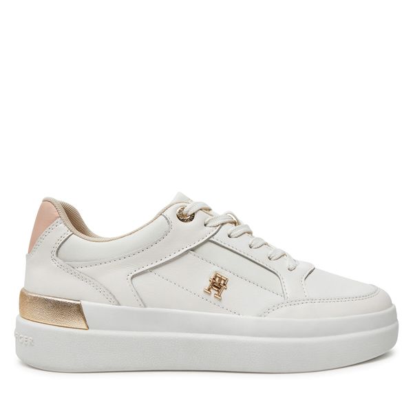 Tommy Hilfiger Superge Tommy Hilfiger Lux Hardware Court Sneaker FW0FW07997 Écru