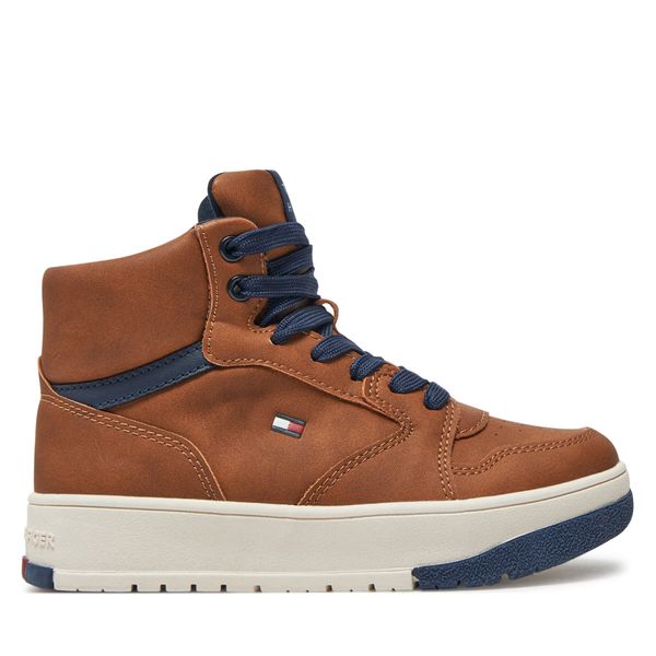 Tommy Hilfiger Superge Tommy Hilfiger Mid Cutlace-Up Sneaker T3X9-33641-1351 M Rjava