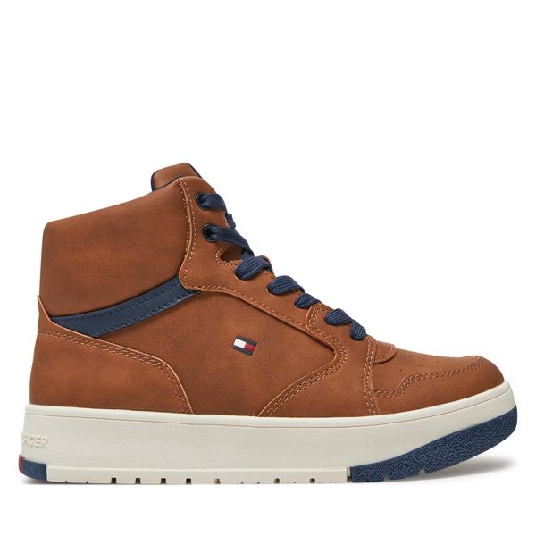 Tommy Hilfiger Superge Tommy Hilfiger Mid Cutlace-Up Sneaker T3X9-33641-1351 S Rjava