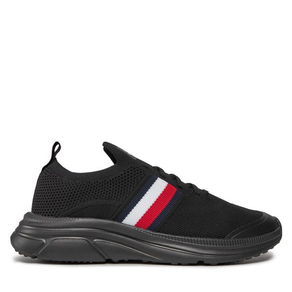 Tommy Hilfiger Superge Tommy Hilfiger Modern Runner Knit Stripes Ess FM0FM04798 Črna