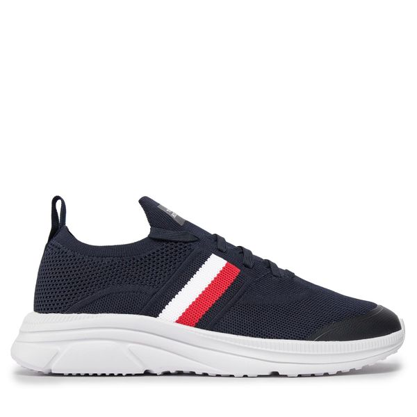 Tommy Hilfiger Superge Tommy Hilfiger Modern Runner Knit Stripes Ess FM0FM04798 Mornarsko modra