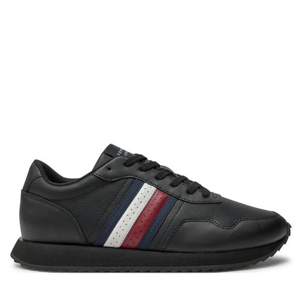 Tommy Hilfiger Superge Tommy Hilfiger Runner Evo Lth Mix Ess FM0FM05121 Črna