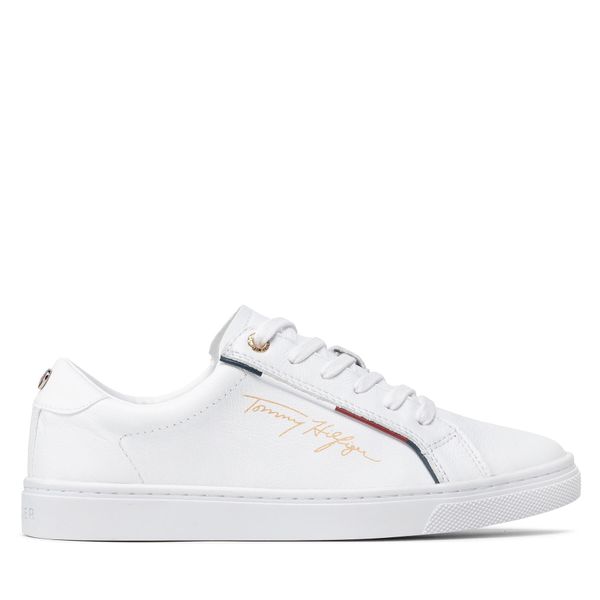 Tommy Hilfiger Superge Tommy Hilfiger Signature Sneaker FW0FW06322 Bela