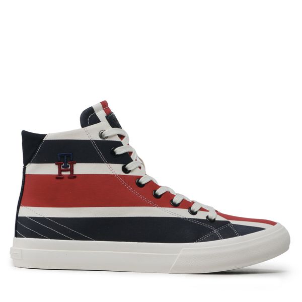 Tommy Hilfiger Superge Tommy Hilfiger Th Hi Vulc Street Stripes FM0FM04690 Mornarsko modra