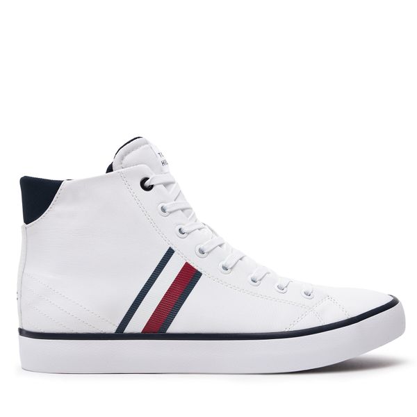 Tommy Hilfiger Superge Tommy Hilfiger Th Hi Vulc Stripes Mesh FM0FM04948 Bela