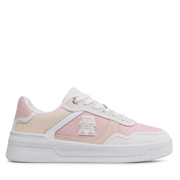 Tommy Hilfiger Superge Tommy Hilfiger Th Woven Basket Sneaker FW0FW07289 White/Pink Daisy 0LI