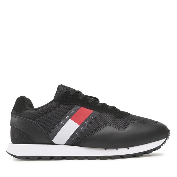 Tommy Jeans Superge Tommy Jeans Retro Leather Runner EM0EM01081 Črna