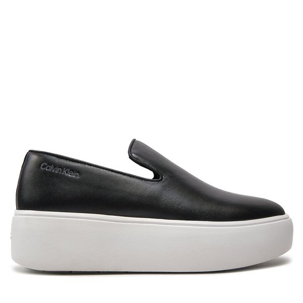 Calvin Klein Tenis superge Calvin Klein FLATFORM CUPSOLE SLIP ON LTH HW0HW01893 Črna