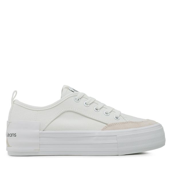 Calvin Klein Jeans Tenis superge Calvin Klein Jeans Vulc Flatform Bold Irreg Lines YW0YW00903 White/Ancient White 0LA