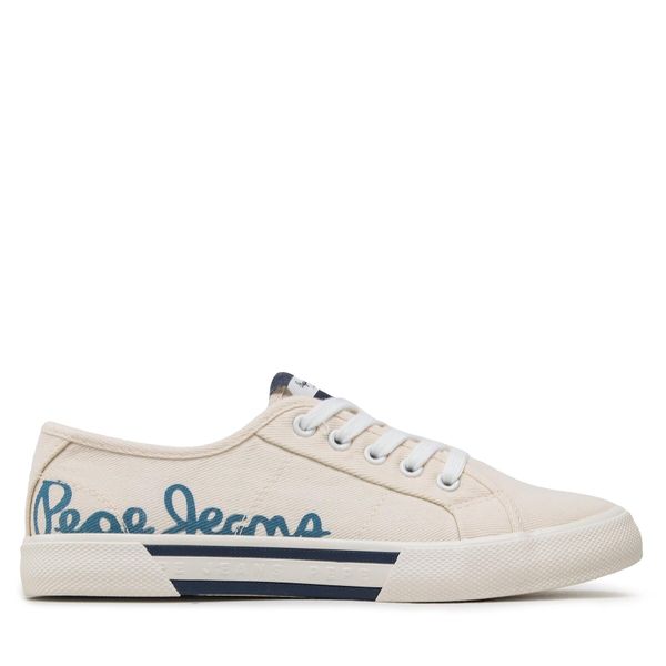 Pepe Jeans Tenis superge Pepe Jeans Brady Denim W PLS31438 Bela