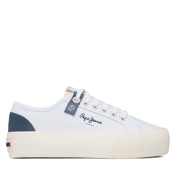 Pepe Jeans Tenis superge Pepe Jeans Ottis W Sun PLS31456 Bela