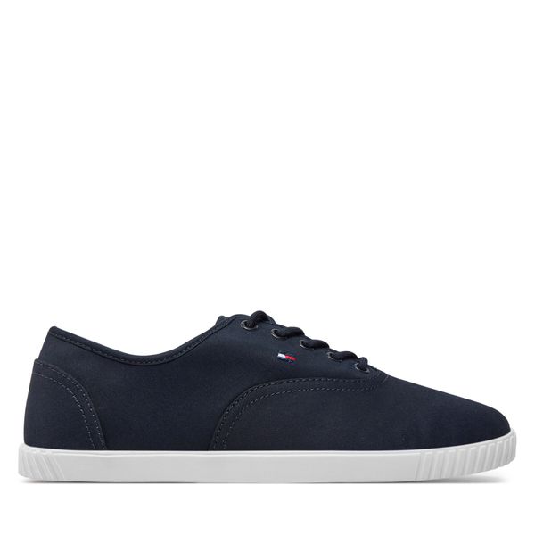 Tommy Hilfiger Tenis superge Tommy Hilfiger Canvas Lace Up Sneaker FW0FW07805 Mornarsko modra