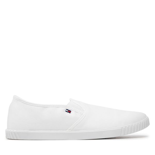 Tommy Hilfiger Tenis superge Tommy Hilfiger Canvas Slip-On Sneaker FW0FW07806 Bela