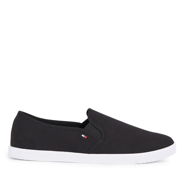 Tommy Hilfiger Tenis superge Tommy Hilfiger Canvas Slip-On Sneaker FW0FW07806 Črna