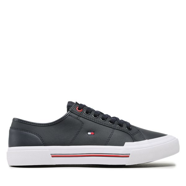 Tommy Hilfiger Tenis superge Tommy Hilfiger Core Corporate Vulc Leather FM0FM04561 Mornarsko modra