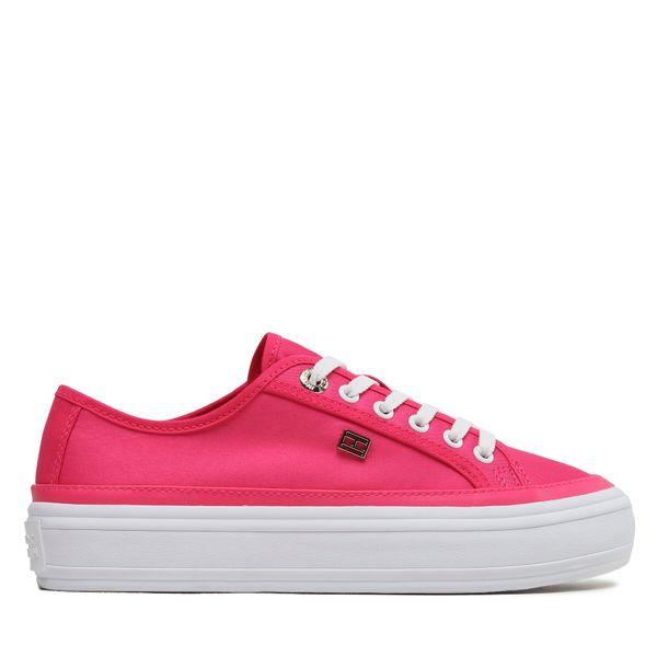 Tommy Hilfiger Tenis superge Tommy Hilfiger Essential Vulc Canvas Sneaker FW0FW07459 Bright Cerise Pink T1K