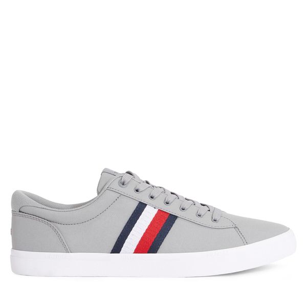 Tommy Hilfiger Tenis superge Tommy Hilfiger Iconic Vulc Stripes Mesh FM0FM05072 Antique Silver PRT