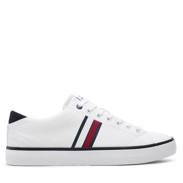 Tommy Hilfiger Tenis superge Tommy Hilfiger Th Hi Vulc Low Stripes Mesh FM0FM04946 Bela