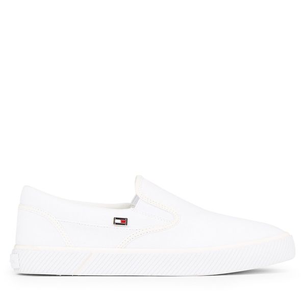 Tommy Hilfiger Tenis superge Tommy Hilfiger Vulc Canvas Slip-On Sneaker FW0FW08065 White YBS