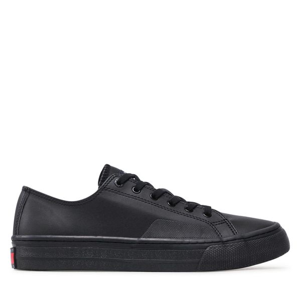 Tommy Jeans Tenis superge Tommy Jeans Leather Vulc EM0EM01047 Črna