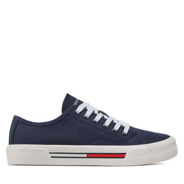 Tommy Jeans Tenis superge Tommy Jeans Low Cut Wmns Canvas EN0EN02085 Mornarsko modra