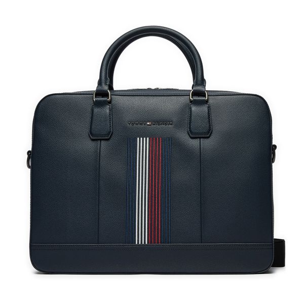 Tommy Hilfiger Torba za prenosnik Tommy Hilfiger Coated Canvas Computer Bag AM0AM12492 Mornarsko modra