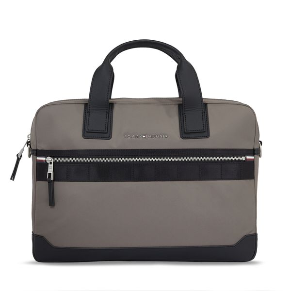 Tommy Hilfiger Torba za prenosnik Tommy Hilfiger Th Elevated Nylon Computer Bag AM0AM11574 Siva