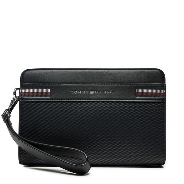 Tommy Hilfiger Torbica za okrog pasu Tommy Hilfiger Th Corp Texture Pouch AM0AM12776 Črna