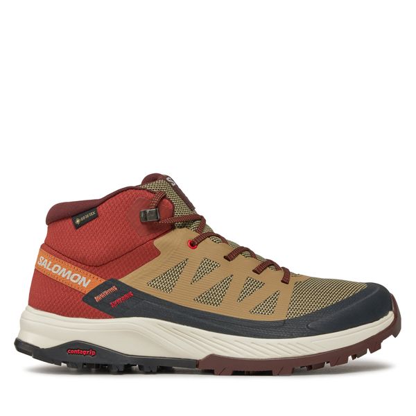 Salomon Trekking čevlji Salomon Outrise Mid Gtx L47143700 Rjava