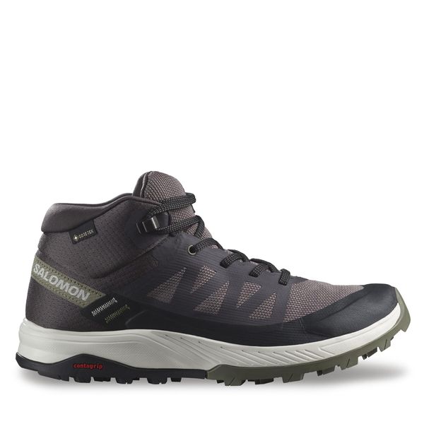 Salomon Trekking čevlji Salomon Outrise Mid Gtx W GORE-TEX L47160700 Shale/Black/Deep Lichen Green