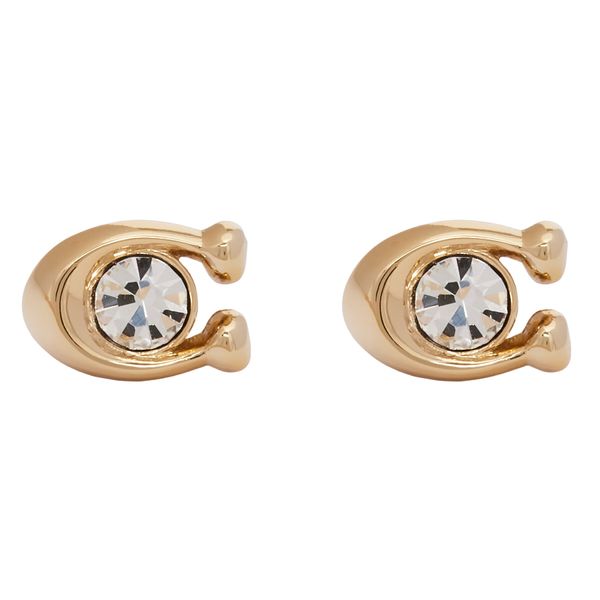 Coach Uhani Coach Signature Stone Stud Earrings 37440614GLD110 Zlata