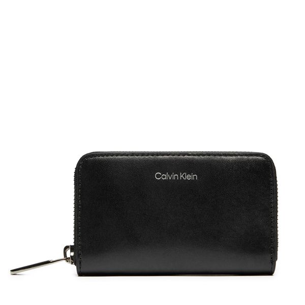 Calvin Klein Velika moška denarnica Calvin Klein Ck Glow Short Z/A 4cc W/Coin K50K512705 Črna