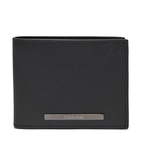 Calvin Klein Velika moška denarnica Calvin Klein Modern Bar Bifold 6Cc W/Bill K50K511672 Črna