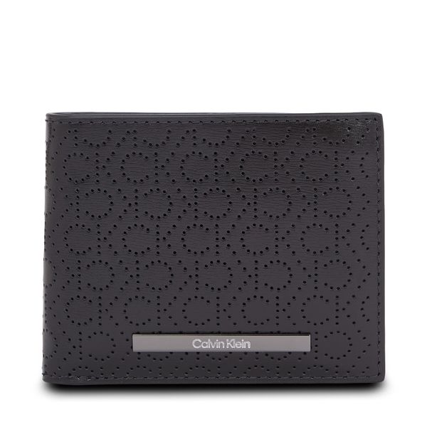 Calvin Klein Velika moška denarnica Calvin Klein Modern Bar Bifold 6Cc W/Bill K50K511834 Črna